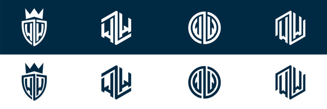 WW  letter logo set design
