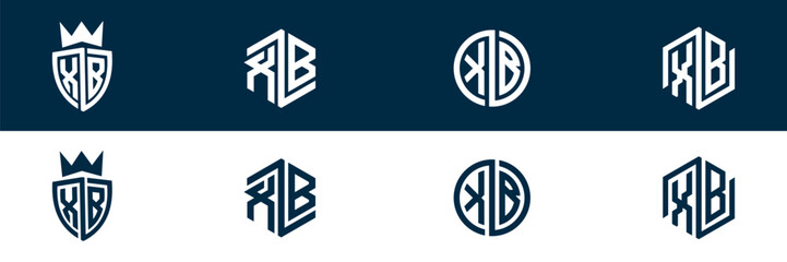 XB BX letter logo set design