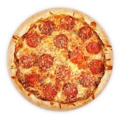 Pizza Pepperoni, isolated on white background