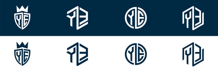YE EY letter logo set design