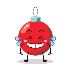 cute pleased expression of Christmas ball cartoon character