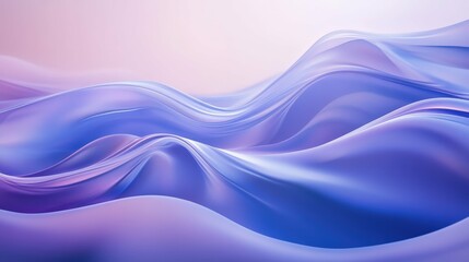 Fototapeta premium abstract light waves in blue and purple, smooth gradients, flowing movement, abstract background, minimalistic composition
