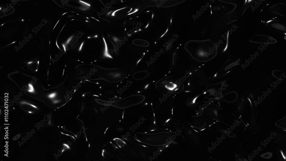 Poster glossy black abstract fluid texture seamless looping animation