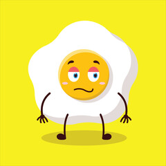 cute silent expression of fried egg cartoon character