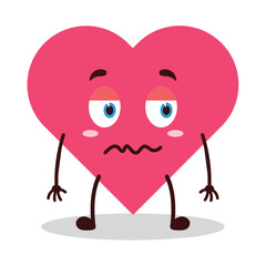 cute nope expression of heart cartoon character