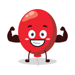 cute masculine healthy athlete expression of red balloon cartoon character