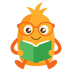 Orange Mascot Logo Set: Coffee Cup, Book, Gaming, Boxing & Paint Themes - Vector & Clipart, Orange mascot logos: coffee, book, gaming, boxing themes. Vector, cartoon, clipart, line art