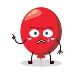 cute weird expression of red balloon cartoon character