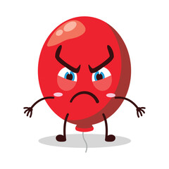 cute provoked expression of red balloon cartoon character
