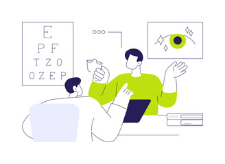 Eye sight improvement abstract concept vector illustration.