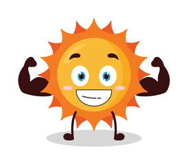cute masculine healthy athlete expression of sun cartoon character