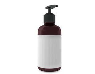 Blank white liquid soap bottle mockup on white background	