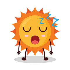 cute rest expression of sun cartoon character