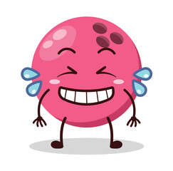 cute pleased expression of pink bowling ball character