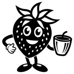 Strawberry Mascot Logo Vector - Coffee, Gaming, Boxing, Angry, Book, Paint Designs, Strawberry mascot vector with coffee, gaming, boxing, and expressive styles, perfect for digital design