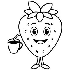 Strawberry Mascot Logo Vector - Coffee, Gaming, Boxing, Angry, Book, Paint Designs, Strawberry mascot vector with coffee, gaming, boxing, and expressive styles, perfect for digital design