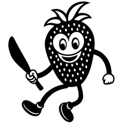 Strawberry Mascot Logo Vector - Coffee, Gaming, Boxing, Angry, Book, Paint Designs, Strawberry mascot vector with coffee, gaming, boxing, and expressive styles, perfect for digital design