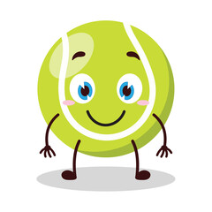 cute smile expression of tennis ball character