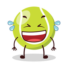 cute laugh out loud expression of tennis ball character