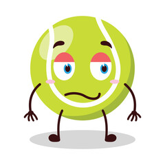 cute silent expression of tennis ball character