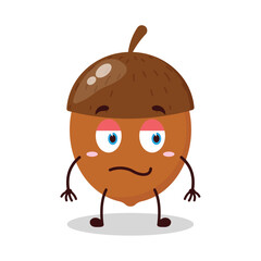 cute silent expression of walnut cartoon character