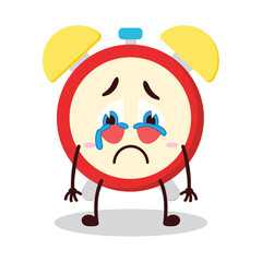 cute cry expression of clock cartoon character