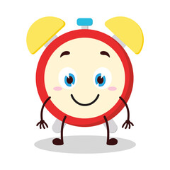 cute smile expression of clock cartoon character