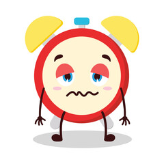 cute nope expression of clock cartoon character
