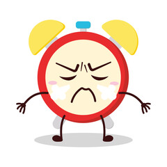 cute furious expression of clock cartoon character