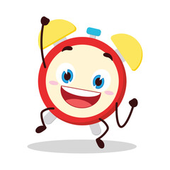 cute hurray victory expression of clock cartoon character
