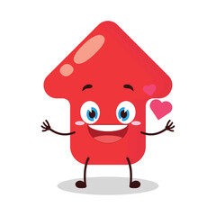 cute fall in love expression of red arrow cartoon character