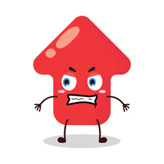 cute mad expression of red arrow cartoon character