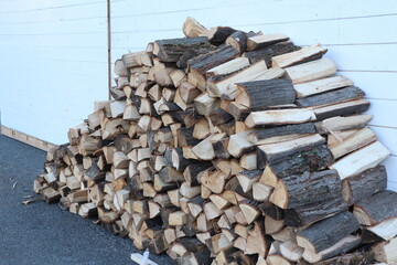 Stacked Firewood is Completely Ready for Use in Various Outdoor Settings and Activities