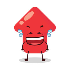 cute laugh out loud expression of red arrow cartoon character