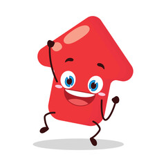 cute hurray victory expression of red arrow cartoon character
