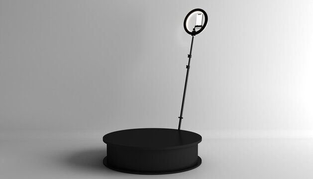 360 photo booth camera isolated white background.	
