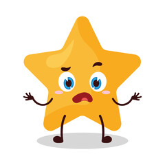 cute don't know expression of star cartoon character