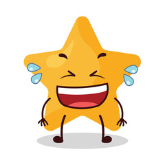 cute laugh out loud expression of star cartoon character