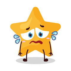 cute depressed expression of star cartoon character