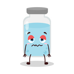 cute nope expression of medicine vial bottle cartoon character