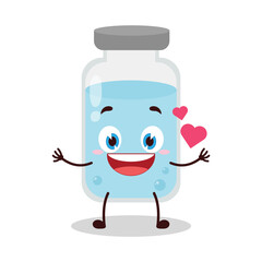 cute fall in love expression of medicine vial bottle cartoon character