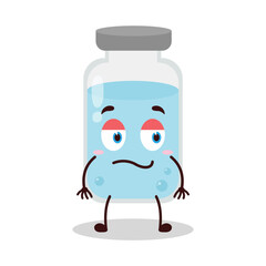 cute silent expression of medicine vial bottle cartoon character