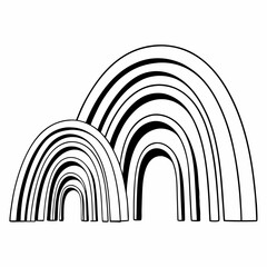 Layered linear arcs creating dynamic depth effects