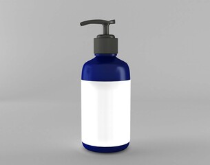 Blank white liquid soap bottle mockup on white background	