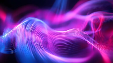 Obraz premium Digital lines of light dancing in a rhythmic pattern