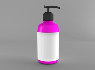 Blank white liquid soap bottle mockup on white background	
