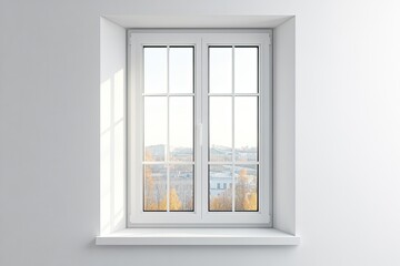 New clear and clean PCV window on white background 