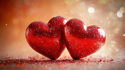 Obraz premium Red Hearts Abstract pink Background. Happy Valentine's Day