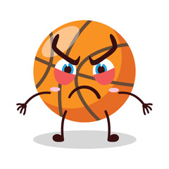 cute provoked expression of basket ball cartoon character