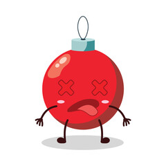 cute fainted expression of Christmas ball cartoon character